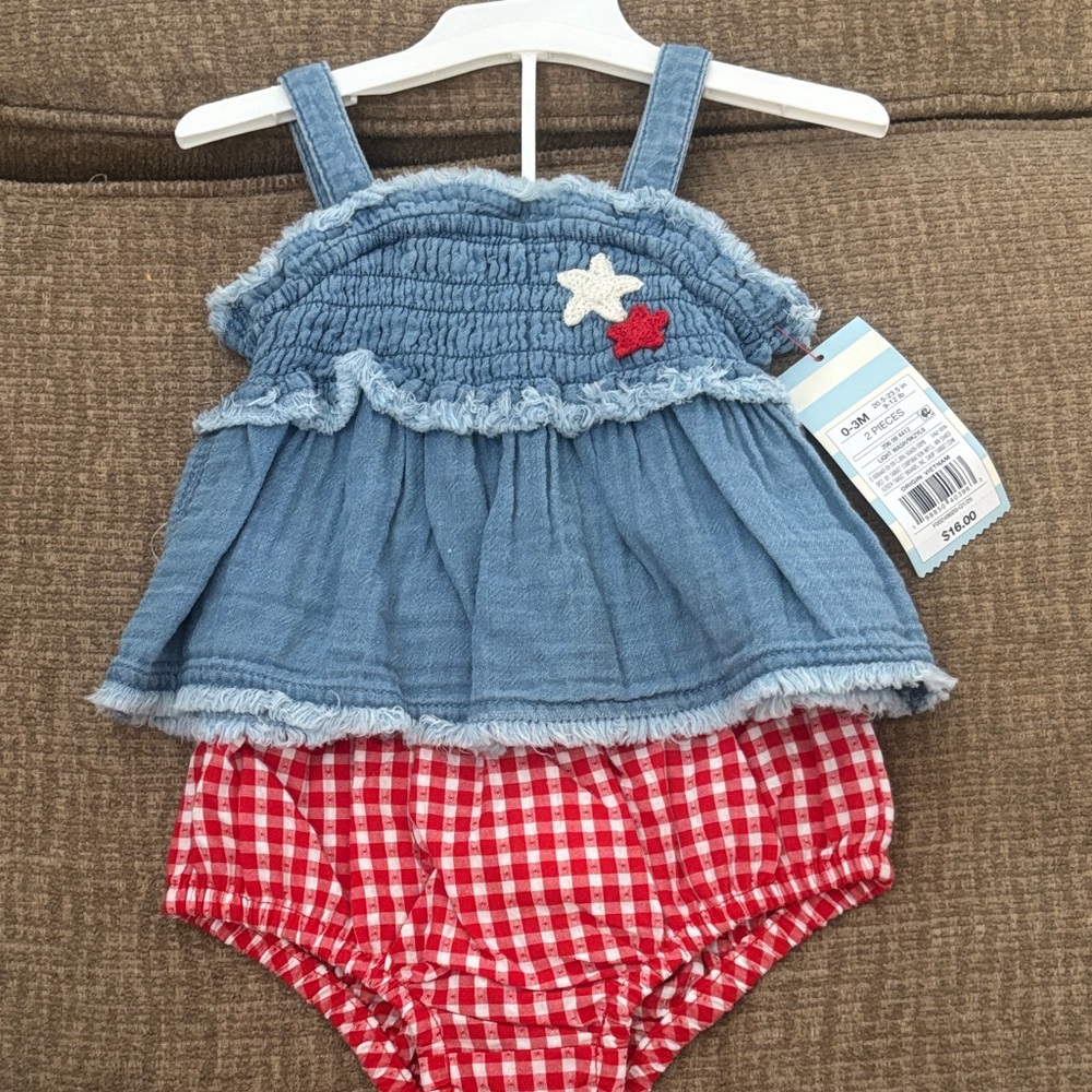 Blue and Red Baby Summer Outfit